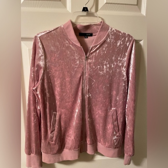 Velvet full zip pink jacket size M - Picture 1 of 3